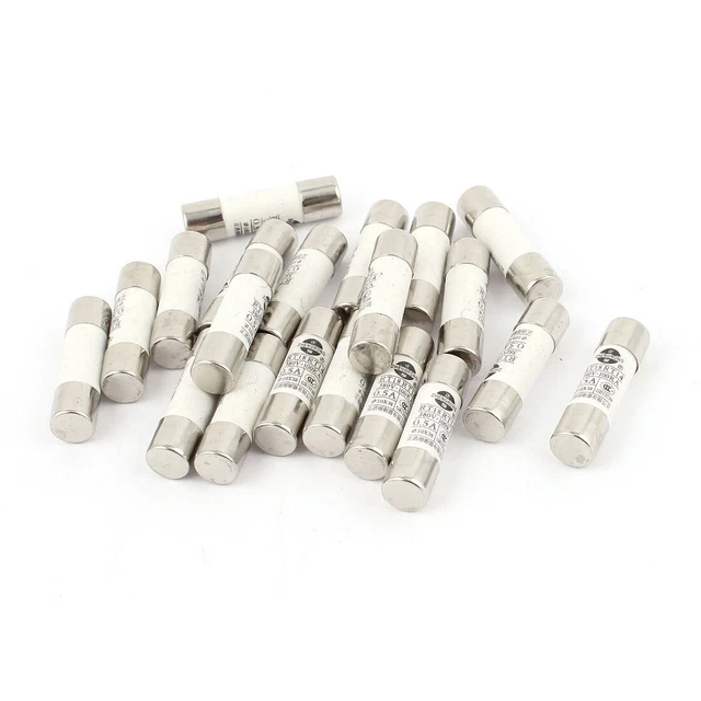 20 pcs RO15 RT18 RT14 Tube cylindrique en céramique fusible 0,5A 380V 10x38mm