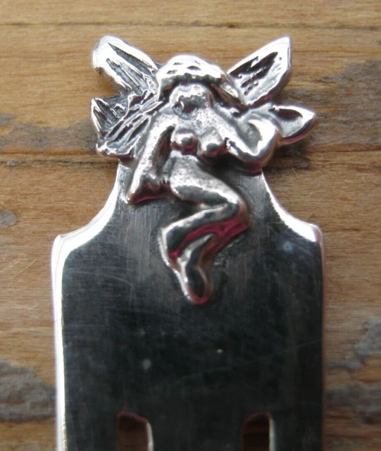 A Sweet Solid Silver 925 Bookmark With A Fairy / Nymph Topper - Paper Money Clip