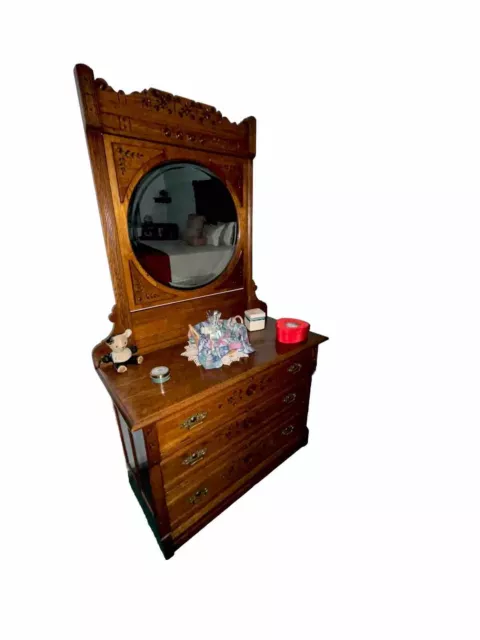 Antique  Oak Dresser with mirror.  Excellent condition.
