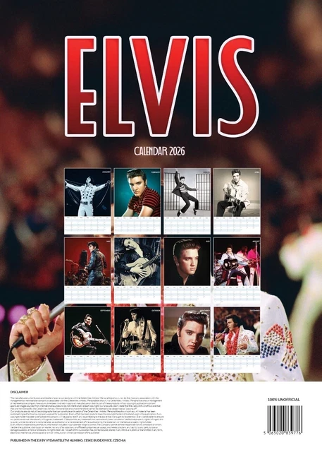 ELVIS PRESLEY 2026 Calendar 2026 A3 297 X 420 Mm Full Colour 27 07 Elvis Presley 2026 Calendar 2026 A3 297 X.webp