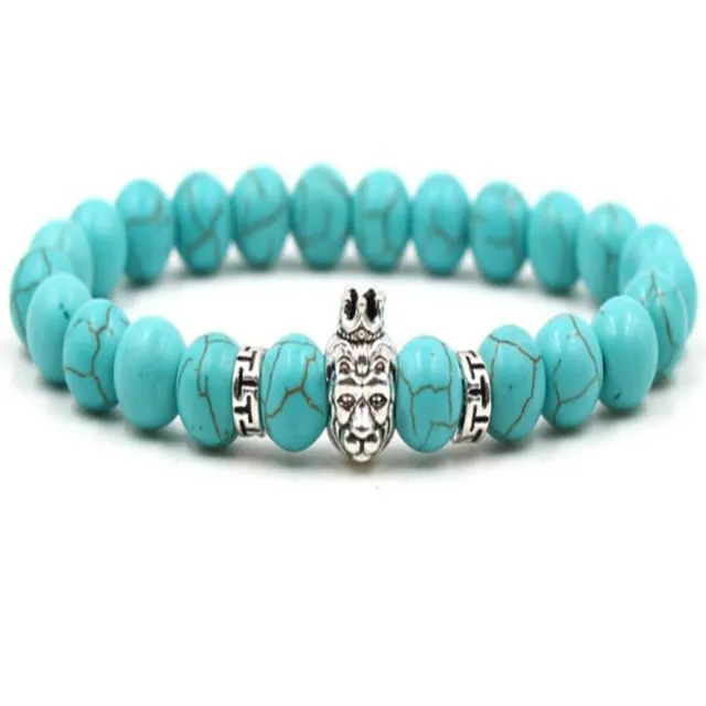 8MM Turquoise Gemstone Mala Bracelet 7.5 inches Spirituality Reiki Wrist