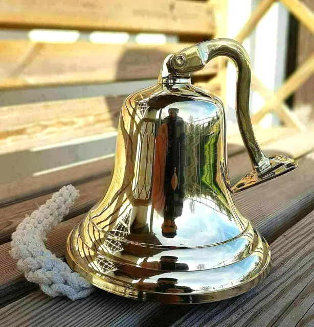 Solid Brass Wall Hanging Bell For Home, Temple, Living Room & Outdoor Decorative