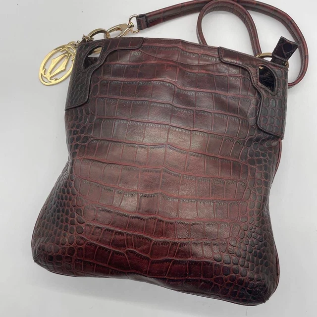 cartier leather bag shoulder bordeaux from japan