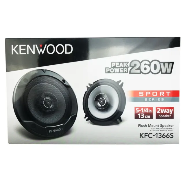 Kenwood Kfc-1366S / 5.25" ( 5 1/4" ) 2-Way Coax Speakers 500W Max (Pair)