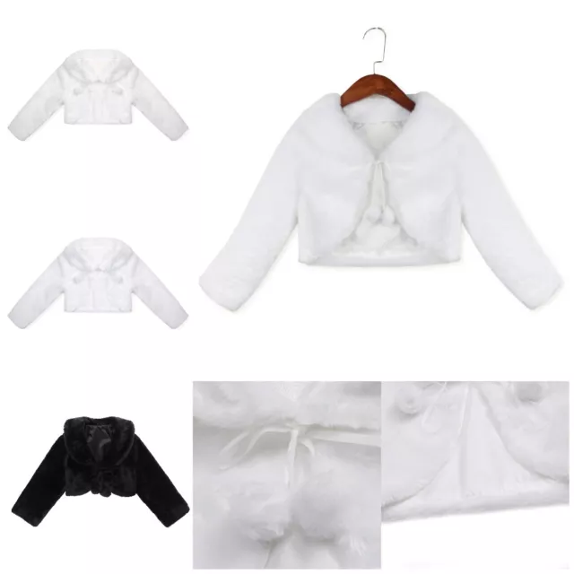 Giacca Cappotto Matrimonio Sposa Shrug Bolero Bambini Pelliccia Finta Pelliccia Lunga Cappotto Sposa Shrug Outwear