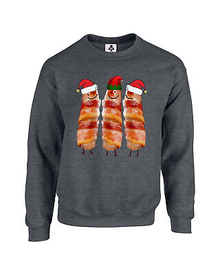 Pigs In Blankets Christmas Jumper Funny Xmas Sweatshirt Sizes S-XXL