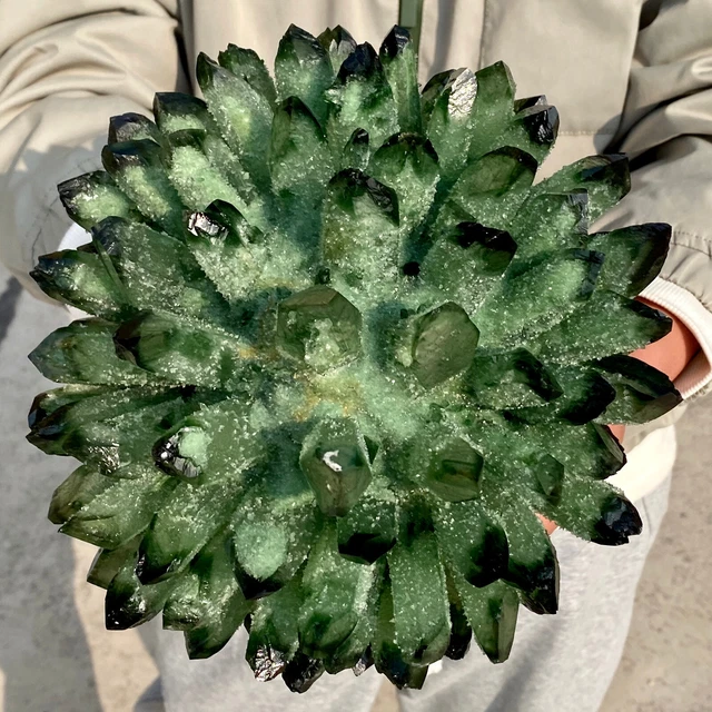 10.9LB New Find Green Phantom Quartz Crystal Cluster Mineral Specimen Healing 8