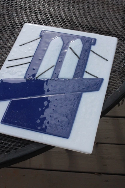 BROOKLYN BRIDGE NYC glass art abstract MODERN art opaque glass panel NEW YORK