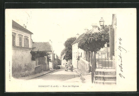 CPA Domont, Rue de l´Eglise 1904