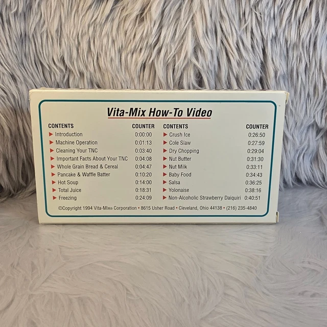 VITA-MIX TOTAL NUTRITION Center Whole Food Machine How-To Video VHS ...