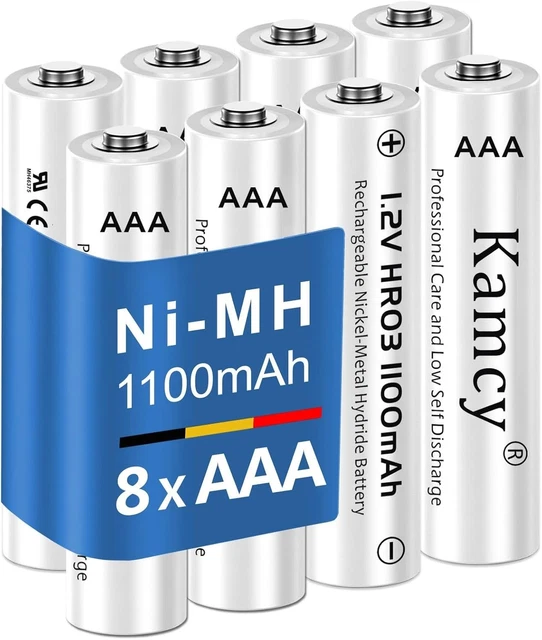 Pile AAA Ricaricabili Ni-MH 4800 MAh 1,2V – Confezione Da 2 – Leonvin Per Basso Consumo
