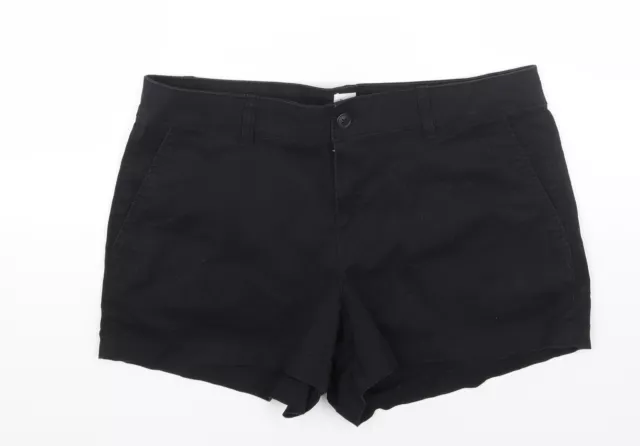 Gap Womens Black Cotton Hot Pants Shorts Size 12 Regular Button