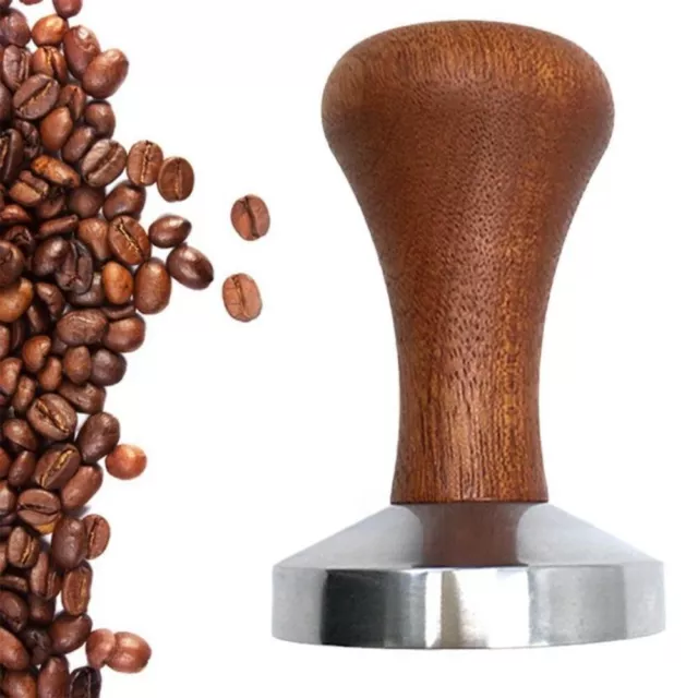 51/53/58mm Stainless Coffee Tamper Wooden Handle Barista Espresso Grinder AU