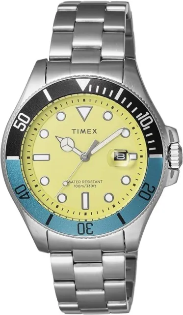 [TIMEX] Watch Harborside Coast Green Dial Quartz 43MM TW2V65300 Men's Silver