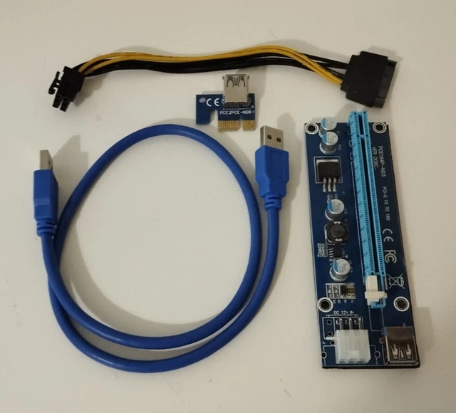 PCIE Riser VER 009S Extensión gráfica de 1 a 16 x para GPU Mining USB