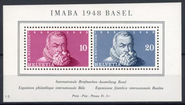 [42.146] Switzerland 1948 good Sheet MH VF $70