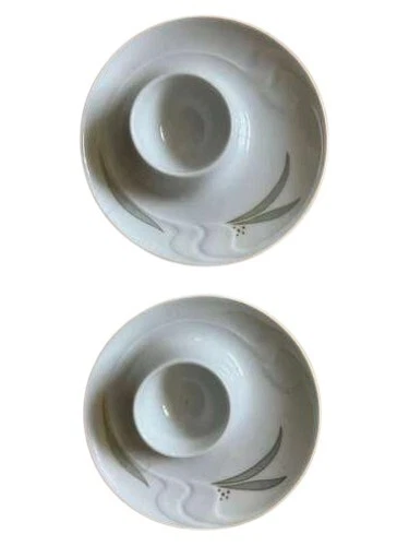 Huevo ROSENTHAL blanco Assymetra Ø 12 cm motivo de hoja de porcelana