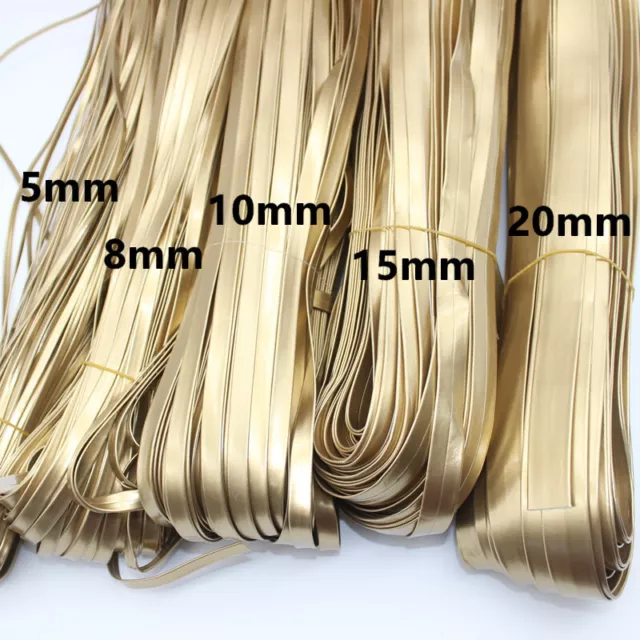 5M Shiny Flat Folded Faux Leather PU Ribbon Binding Tape Trim Edging Accessories