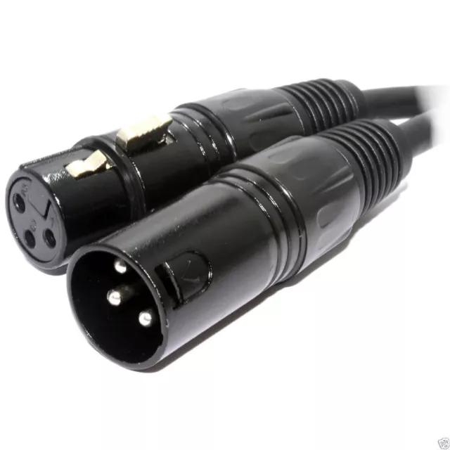 3m High End DMX Lighting Spiral Shielded 3 Pin Male to Female EXTENSION Cable