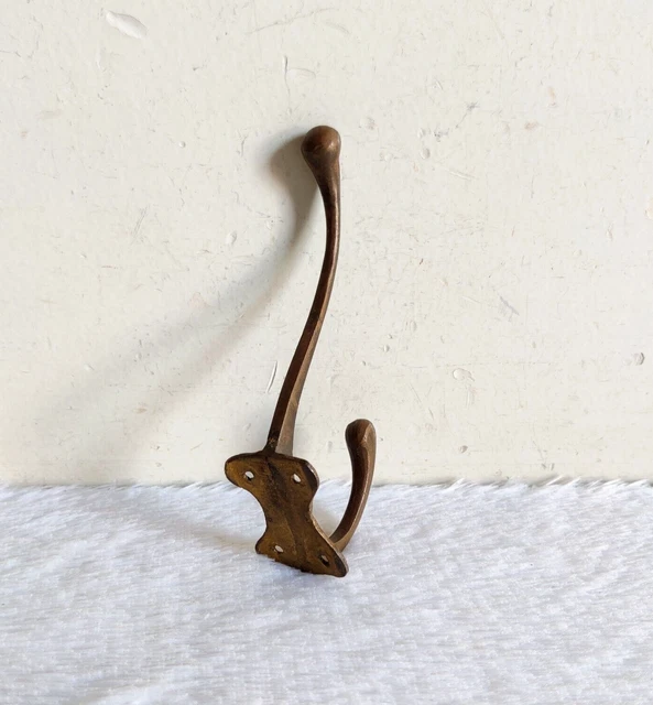 Vintage Ornate Victorian Dual Side Brass Knobs Wall Hook Hanger Decorative M324 8