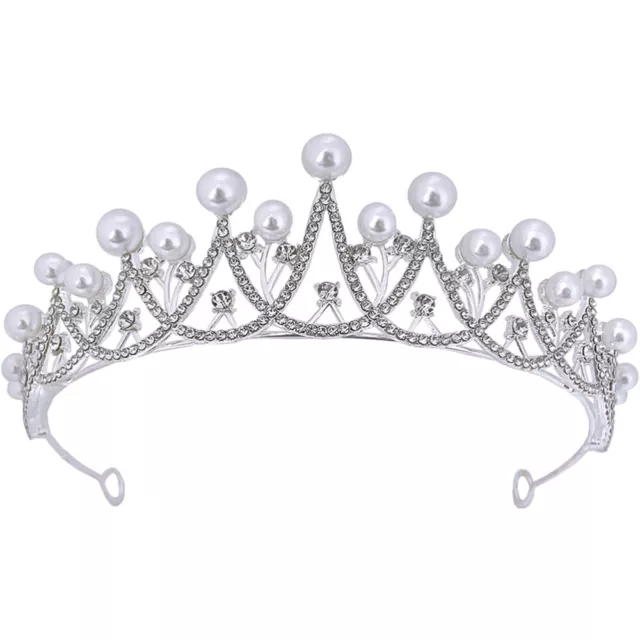 Accessorio decorazione capelli corona di perle decorazione cosplay per ragazze oro e argento