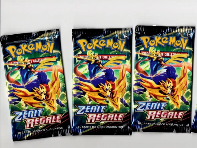 3x BUSTE BUSTINE PACCHETTI Pokemon Spada e Scudo ZENIT REGALE Sigillati ITA