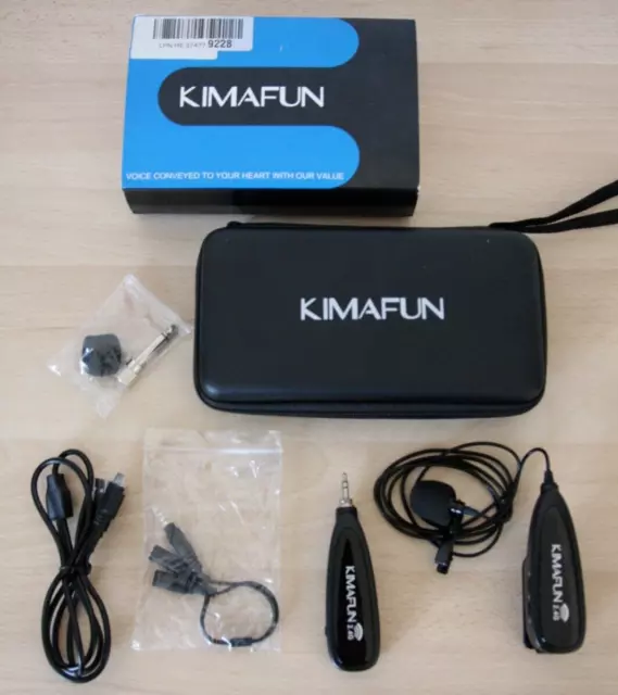 Kimafun KM-G130 2.4G Wireless Lavalier Microphone & Case Open box bargain in UK