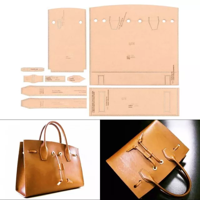 Leather Craft Women's One Shoulder Crossbody Bag Pattern Kraft Paper Template