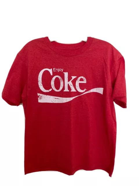 Coca-Cola Men's Large Graphic T-Shirt Red Enjoy Coke Crew Neck Short Sleeve