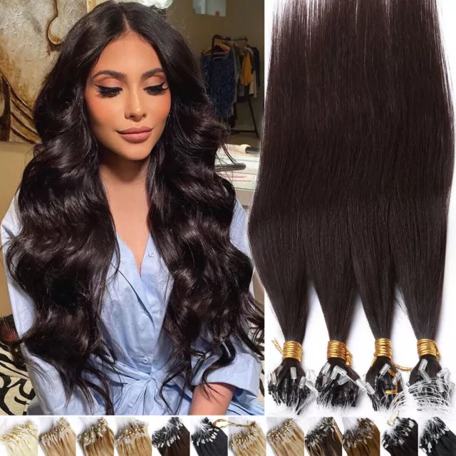 SEGO Extension Anelli Capelli Veri Microring 50/100 Ciocche Remy Hair Extensions