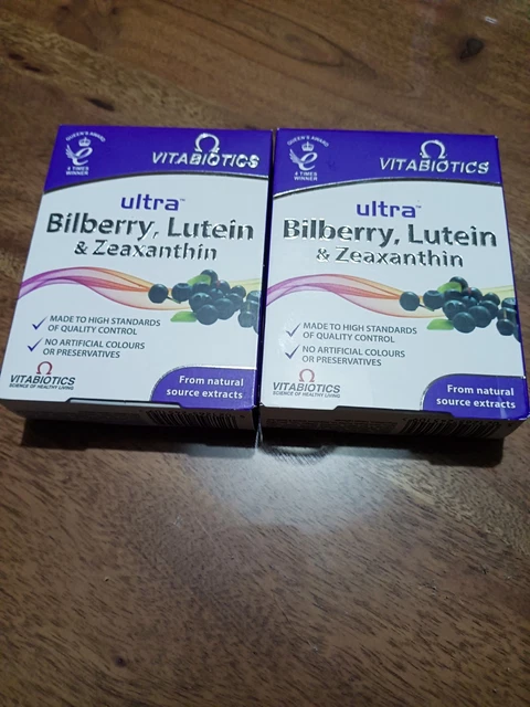 VITABIOTICS ULTRA BILBERRY Lutein and Zeaxanthin - X 2 Packs 60 Tablets ...