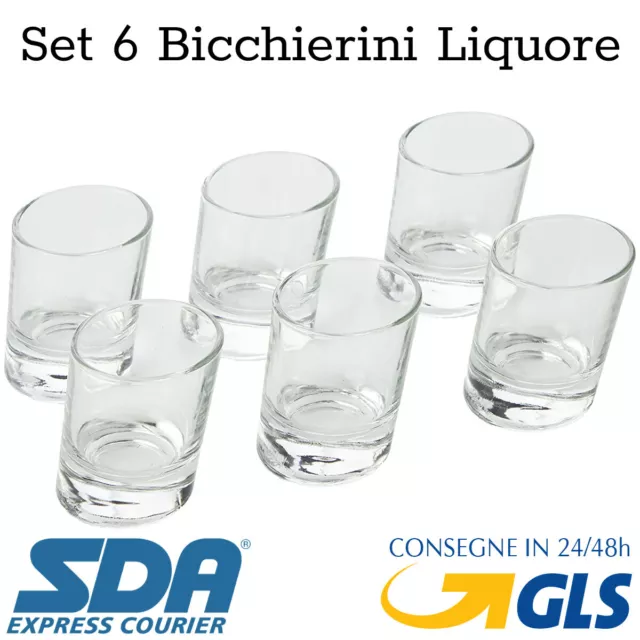 Bicchierini da liquore bicchieri liquore inclinati in vetro confezione 6 pz shot