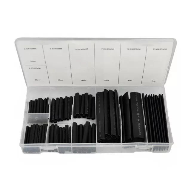 127Pc Heat Shrink Tubing Tube Sleeve Kit Car Electrical Assorted Cable Wire Wrap