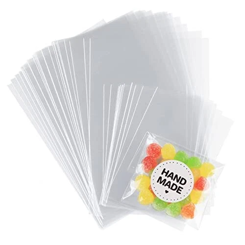 Anstore 200 Pièces Sacs en Cellophane Clairs Sachet Bonbon Transparent Sacs e...