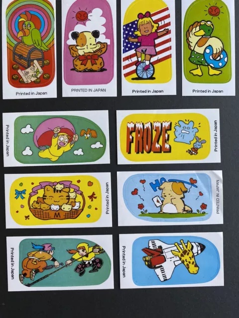 Lot of 10 Japanese Stickers Prizes from Botan Rice Candy -Printed in Japan  Grp20