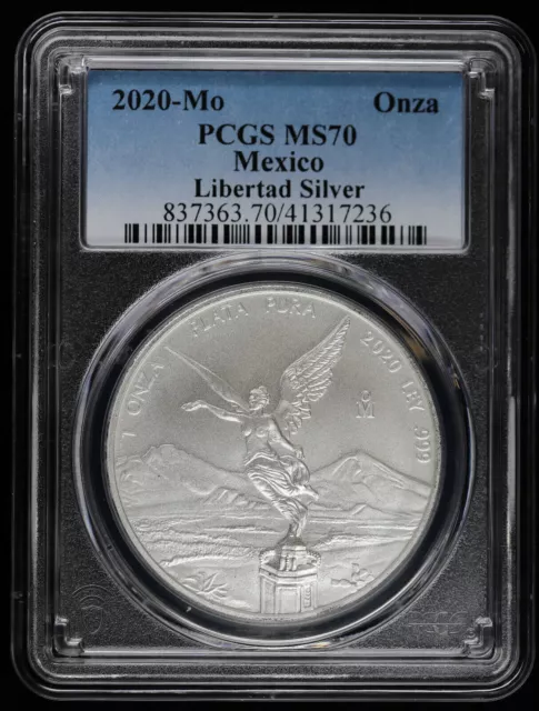 2020 Mo Mexico 1 oz Silver Libertad Onza PCGS MS 70 | BU Uncirculated UNC