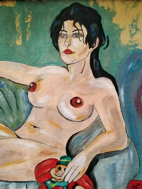 FEMME BRUNE NU rotique Erotic Painting Peintre Roumain Hongroise femme-brune-nu-rotique-erotic-painting-peintre-roumain-hongroise