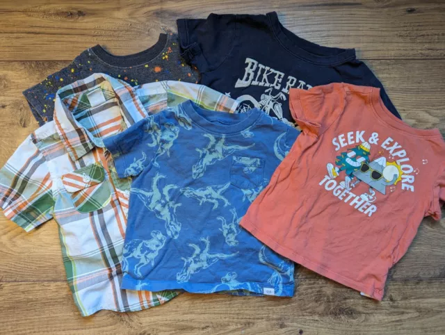Lot Of 5 Boys Short Sleeved T Shirts Size 18 M 18-24 Months Old Navy Baby Gap...
