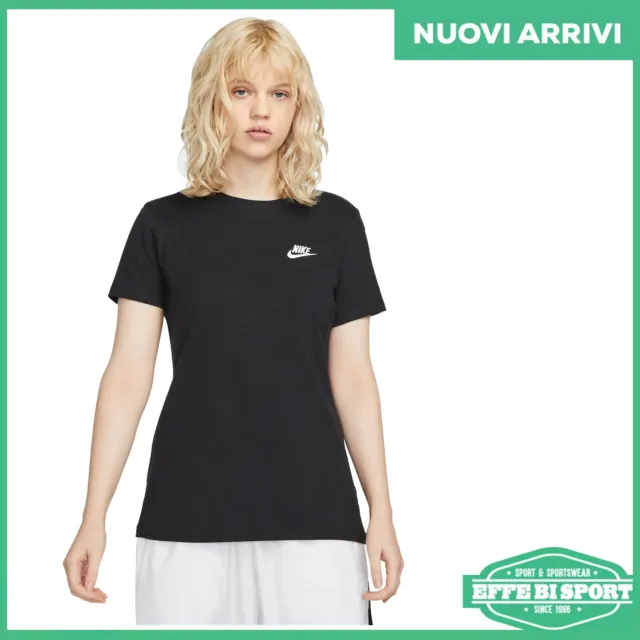 T-shirt donna Nike Sportswear maglia nera manica corta tshirt sport casual logo