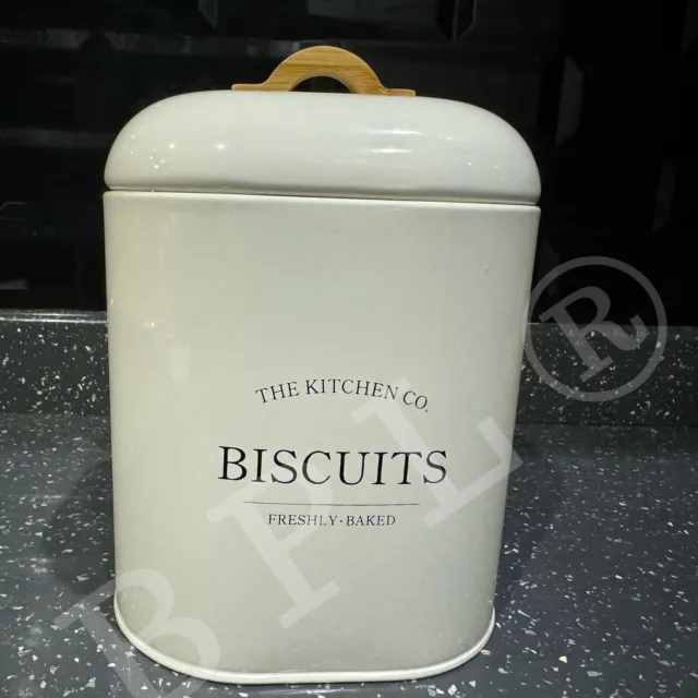 ROUND BISCUIT TIN Grey £12.99 - PicClick UK