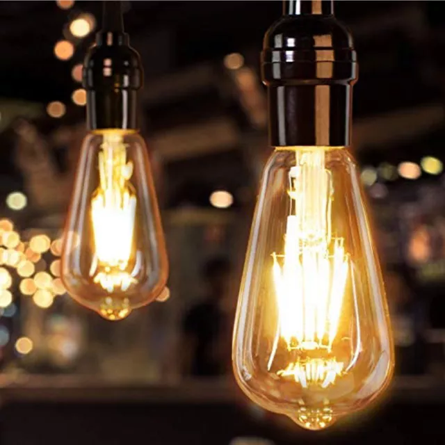 E27 ST64 Glühbirne LED Edison 8W Vintage Dimmbar Retro Lampe Glühbirne Filament