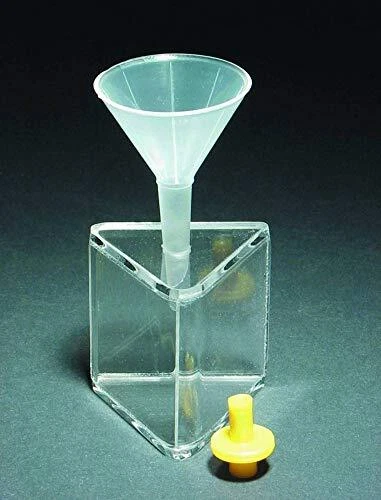 United Scientific Supplies PHA045 Hollow Prism with Funnel and Stopper