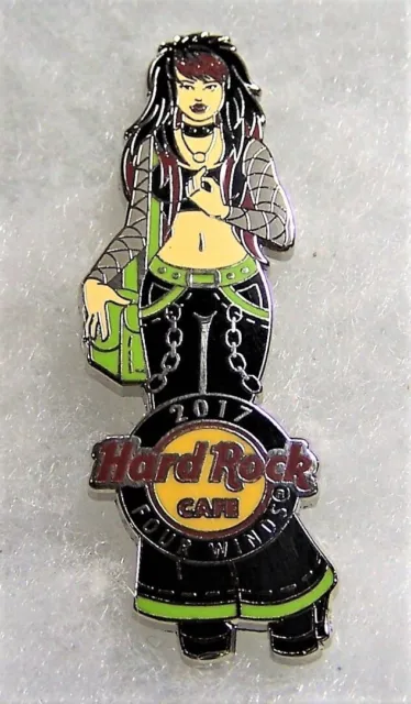 Hard Rock Cafe Four Winds Sexy Goth Girl Wearing Bell Bottoms Chains Pin # 92832