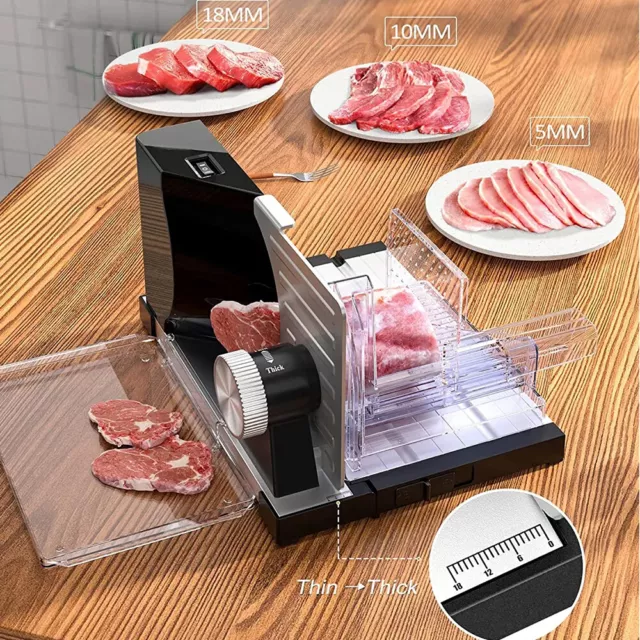 Meat Slicer Electric Deli Food Bread Cheese w/ Removable Stainless Steel Blade