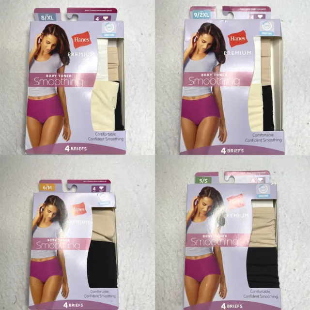 WOMENS 4PK BODY Toner Smoothing Tagless Briefs - Hanes Premium Assorted  Colors $14.75 - PicClick