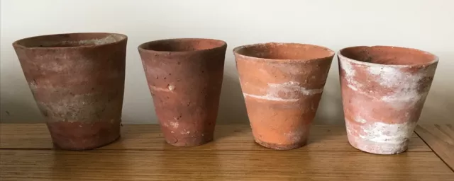 Assorted Vintage Antique Hand Thrown Terracotta Pots X 4