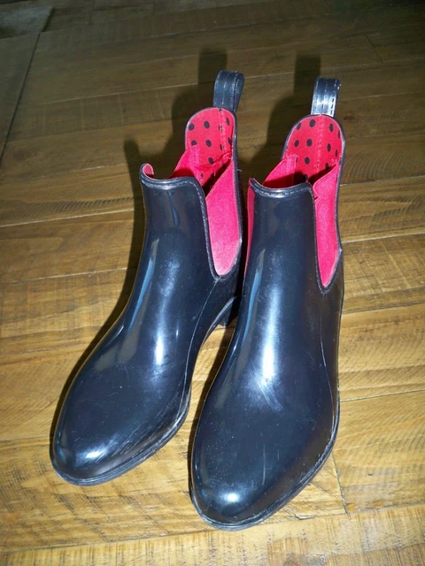 LRL RALPH LAUREN Tally Bo Rai Rubber Ankle Rain Boots Black Womens Size 6B clean 24.99 PicClick