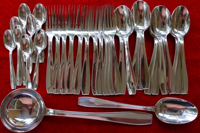 ATLAS LANEL SET Christofle 38 pcs Silver-plate Table Diner Forks Spoons Ladle