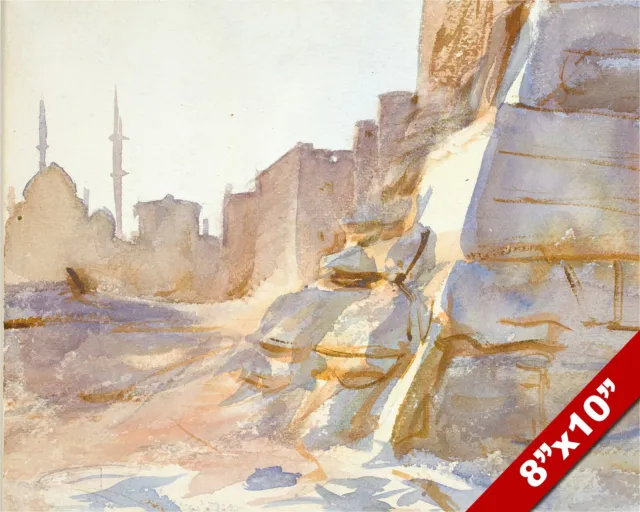 Cairo Egypt John Singer Sargent Watercolor Painting Art Real Canvas Giclee Print