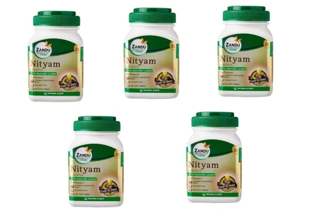 Zandu Nityam Herbal Ayurvedic Churna/Powder constipation gas & acidity 5 X 50g